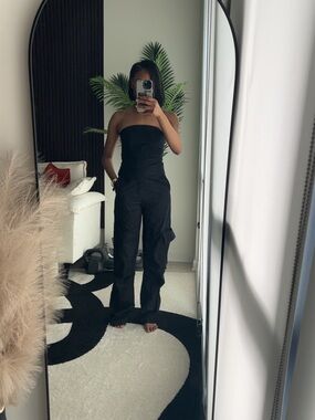 Zara Black Cargo Jumpsuit